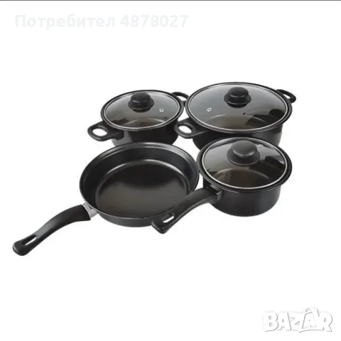 Комплект качествени тенджери от 7 части с незалепващо мраморно покритие.  ? Обновете своята кухня с , снимка 2 - Съдове за готвене - 55499070