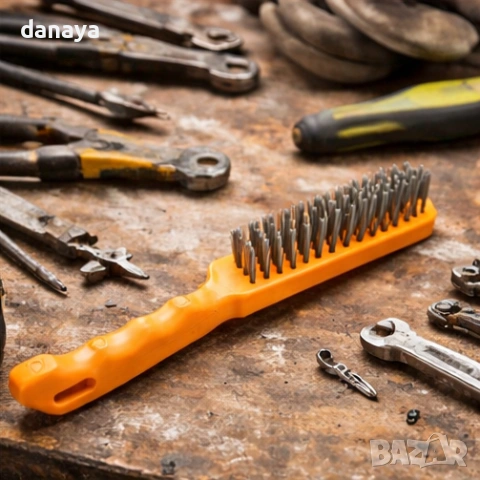  6547 Телена четка за почистване на ръжда и замърсявания с удобна дръжка, снимка 4 - Други инструменти - 54065465