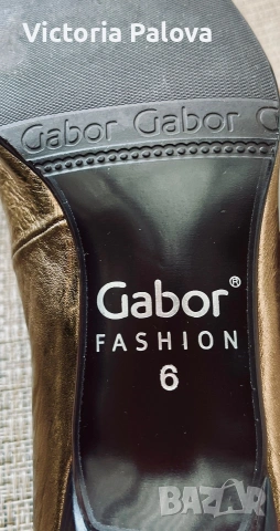Елегантни кожени лоуфьри Gabor Fashion (Размер 39) - Бронзов металик, снимка 6 - Дамски ежедневни обувки - 55087103