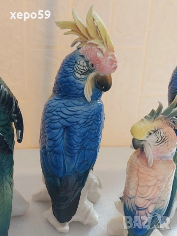 Прекрасен лот от четири папагала на немската фирма Карл Енс (Karl Ens)., снимка 4 - Антикварни и старинни предмети - 54238031