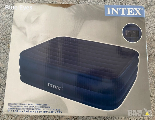 Надуваем матрак (Спалня) INTEX Comfort с помпа 152 x 203 x 56 см., снимка 4 - Матраци - 54960278