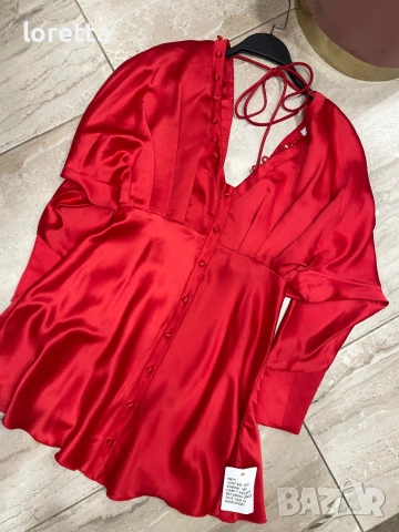 Къса сатенена рокля  asos , снимка 2 - Рокли - 54726121