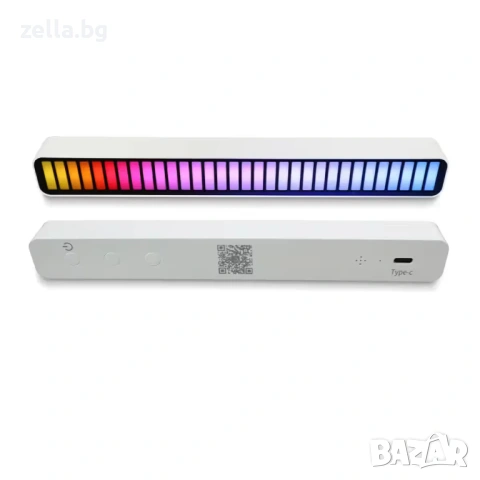 RGB LED лента с аудио активация, 32 LED диода, USB-C | Музикален VU метър за гейминг 10257, снимка 17 - Нумизматика и бонистика - 54661893