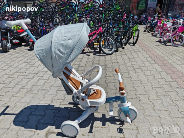 BYOX Детска триколка COMPACTO 4в1 син