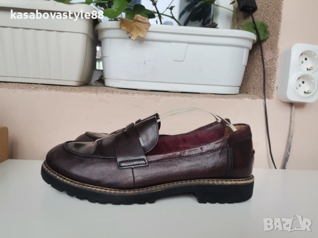 Обувки Tamaris 37 н. Естествена кожа цвят бордо 