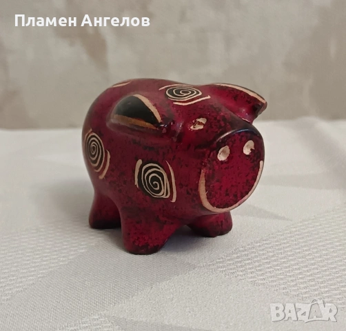 Автентична фигурка "Прасенце" от африкански сапунен камък. Ръчна изработка. , снимка 2 - Антикварни и старинни предмети - 54260716