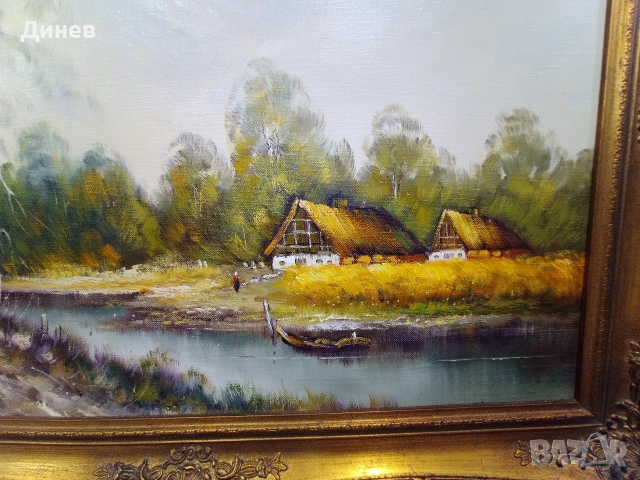 Маслена живопис „Селски пейзаж“ (65х85 см), снимка 12 - Картини - 53966666