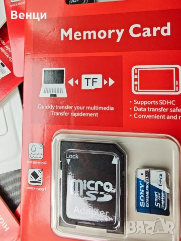 Чисто нови Sandisk,Sony microSDHC card 64GB,128GB, снимка 4 - Карти памет - 55216018
