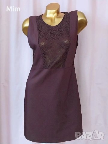 ZARA M/ L Тъмно бордо къса рокля