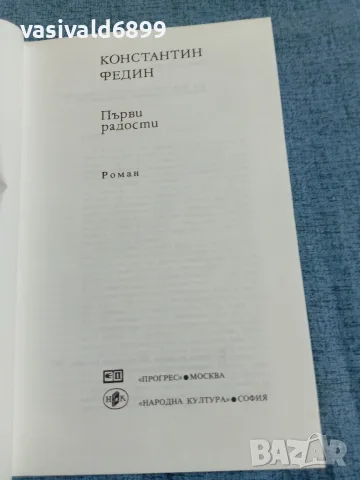 Константин Федин - Първи радости , снимка 5 - Художествена литература - 55666344