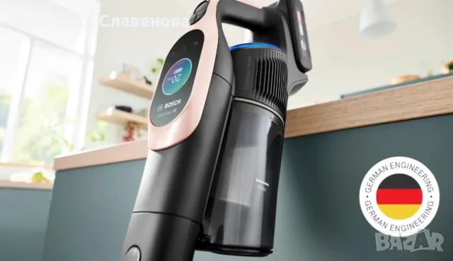 Безжична прахосмукачка Bosch Unlimited 10 BKS1041RHF, батерия 4.0 Ah, LED светлина, розова, снимка 2 - Прахосмукачки - 55325051