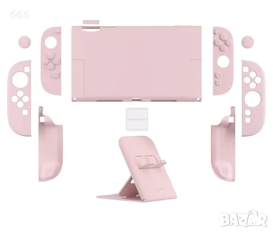 PlayVital калъф за конзола Switch 2 със стойка и капачка за джойстик, твърд защитен калъф , снимка 2 - Аксесоари - 55456100