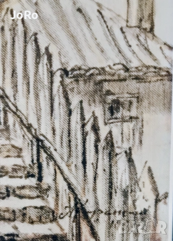 Ангел Каранешев - "Дервишката чешма" Велико Търново 1932г., снимка 3 - Картини - 54773033