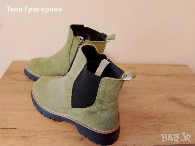 Боти в тревисто зелено/ цвят лайм, снимка 2 - Дамски боти - 54492492
