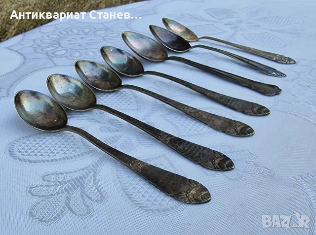 Посребрени кафени лъжички, снимка 6 - Прибори за хранене, готвене и сервиране - 54907517