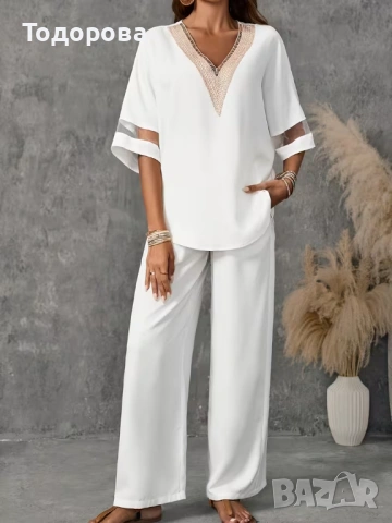 Дамски комплект в бяло, снимка 2 - Комплекти - 54311520