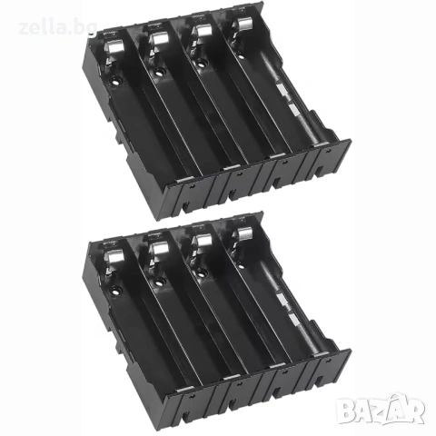 Комплект от 2 броя държачи за 18650 батерии – 4 слота, 3.7V, за серийно/паралелно свързване 10487