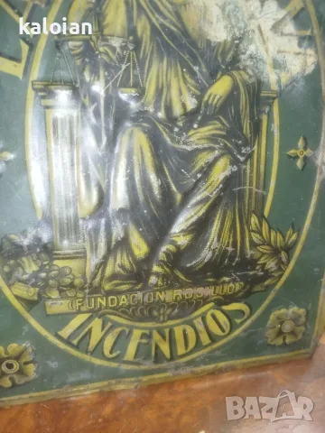 Старинна испанска табела за застраховка срещу пожар (placa de incendio), снимка 5 - Антикварни и старинни предмети - 55562961