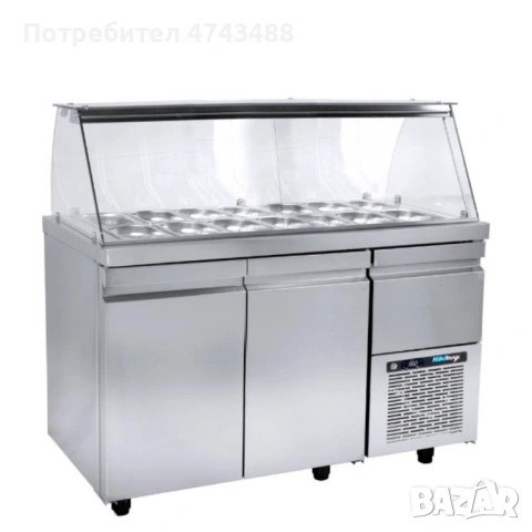 Хладилна витрина за салати от неръждаема стомана – 89 см