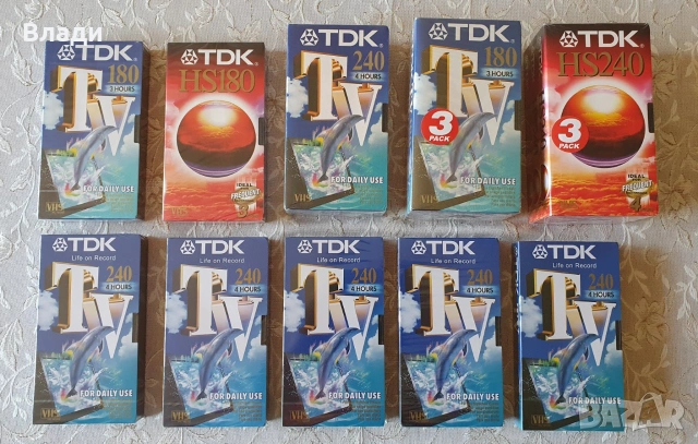 Нови видеокасети TDK, JVC, BASF, Sony, Memorex, Konica, EFBE
