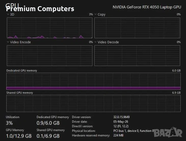 Лаптоп ASUS TUF A17 144hz 17.3 " /AMD RYZEN 7535HS/RTX4050 6GB/RAM DDR5 16GB/512 SSD/ 240W!, снимка 9 - Лаптопи за игри - 55193205