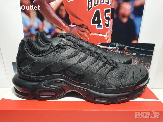 !НОВИ! Nike Air Max Plus 'TN' Leather | Triple Black | + КУТИЯ
