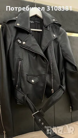 Кожено яке от Zara, снимка 3 - Якета - 55663066