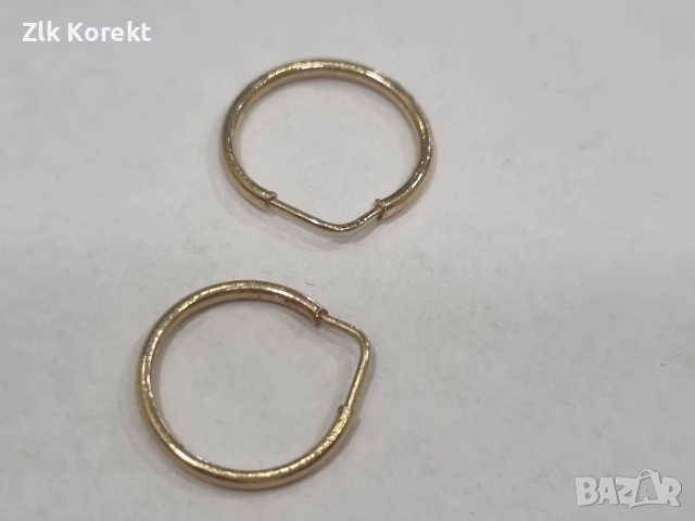 Малки златни обеци хълки 0.81 гр., снимка 4 - Колиета, медальони, синджири - 55050679