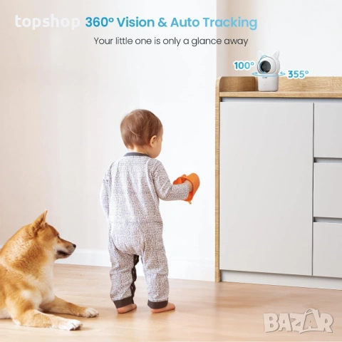  Чисто нов смарт AI бебефон ieGeek Baby 4 1080p – 4.3" дисплей, App Control и AI проследяване, снимка 5 - Бебефони - 54560849