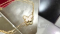 Van Cleef & Arpels VCA Gold Mother of Pearl Sweet Butterfly Дамска Гривна, снимка 2