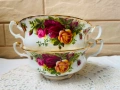 ROYAL ALBERT красиви купички от Англия от костен порцелан с 2 дръжки, снимка 5