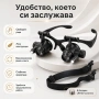 Часовникарска лупа за глава тип очила с LED осветление лампа голямо увеличение сменяеми лещи часовни, снимка 7