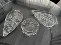 Кристален пепелник и кристални плата за ордьоври и мезета, снимка 1