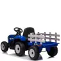 Детски акумулаторен трактор с ремарке 12V – 2x25W, MP3, Bluetooth, до 30 кг, син, снимка 2