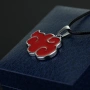 Метално колие Naruto Akatsuki Red Cloud 3.5 см – Аниме аксесоар, косплей, подарък за фенове 10154, снимка 4