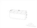 Табуретка ракла с място за съхранение 100x35x37 см тапицерия кожа, снимка 2