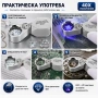 Бижутерска мощна джобна ръчна лупа сгъваема LED осветление УВ светлина камъни злато бижута 40X, снимка 3