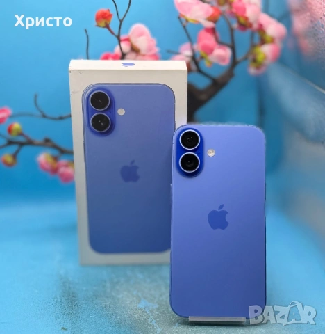 ПЕРФЕКТЕН!!! Apple iPhone 16, 128 GB, Ultramarine  , снимка 3 - Apple iPhone - 54880821