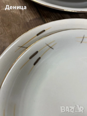 български папур от СИП Ръчна и стилна декорация и златен кант 7 десертни чинии-18.5 см 6, снимка 7 - Чинии - 54141913