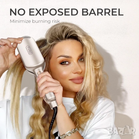 Маша за вълни TYMO ROVY Beach Waves 3 Barrel налична в Pink и Elegant Gold [НОВА], снимка 8 - Преси за коса - 54682080