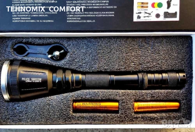 Фенер за лов BLQ 2888 -T6 (6W) CREE с два акумулатора, снимка 2 - Оборудване и аксесоари за оръжия - 55190678