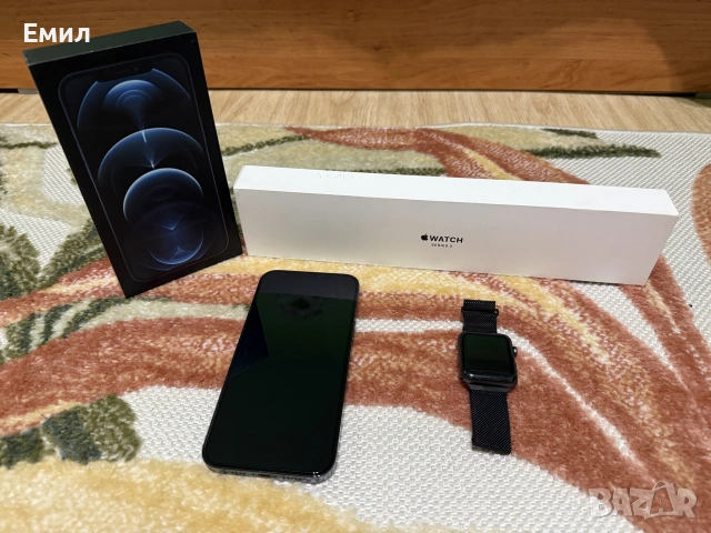 Продавам IPhone 12 Pro Max с Apple Watch 3 series 42 mm, снимка 3 - Apple iPhone - 55165348
