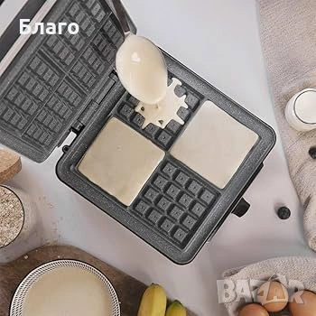 Cecotec електрически гофретник Fun Gofrestone 4 Inox - нов с гаранция, снимка 4 - Гофретници - 54930428