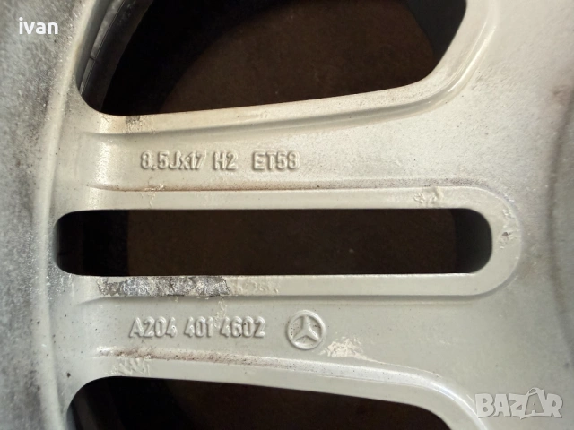 4 бр. оригинални алуминиеви джанти Mercedes AMG 17 цола 5x112 , централен отвор 66.6, снимка 11 - Гуми и джанти - 54852652