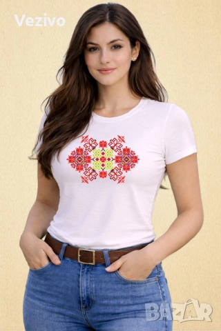 Пазителка – Защитна розета с ромбове, снимка 2 - Тениски - 54068562