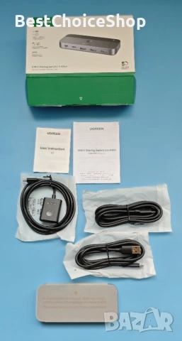 UGREEN USB 3.0 Switch 2PC Споделете USB-C и USB-A Устройства 2 в 4 Изхода + Контролер за РаботенПлот, снимка 2 - Кабели и адаптери - 54221061