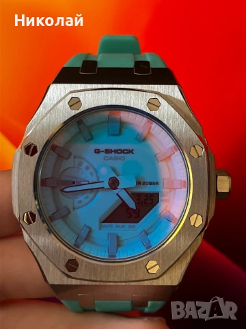 Casio G-Shock Tiffany Blue GA2100 Mod AP style, снимка 3 - Мъжки - 53975164