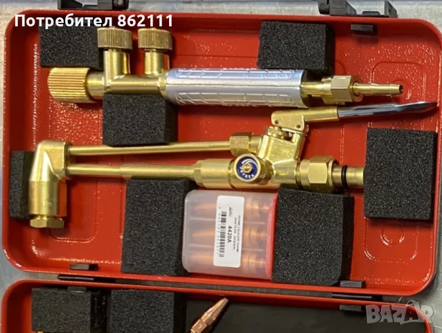 Професионален комплект горелки и резак за газокислородно рязане, заваряване и спояване – ацетилен, снимка 2 - Други инструменти - 55524166