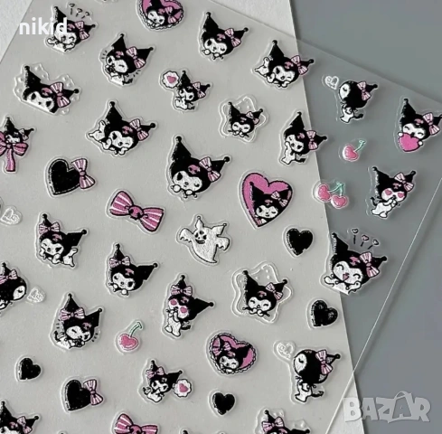 Kuromi Куроми  татос слайдер ваденки стикери за нокти маникюр, снимка 2 - Продукти за маникюр - 54964021