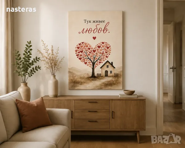Картина / канава „Тук живее любов.“, снимка 4 - Картини - 55600450